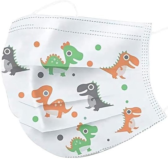 Barbijos Tricapa* Dinosaurios * para niños (Maxima Proteccion) C/ Ajuste en Nariz