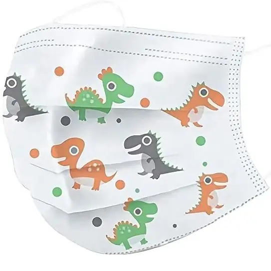 Barbijos Tricapa* Dinosaurios * para niños (Maxima Proteccion) C/ Ajuste en Nariz