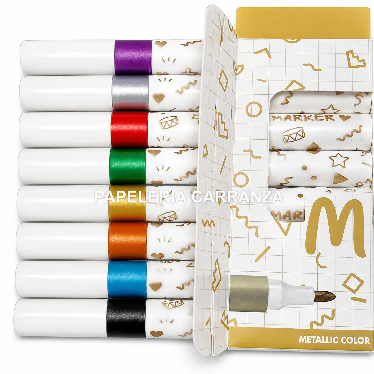 MARCADOR DE ACRILICO ** VIVID POP METALIZADOS x 8 UNIDADES ** KEYROAD