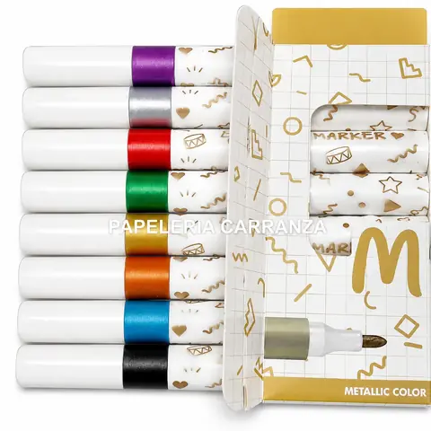 MARCADOR DE ACRILICO ** VIVID POP METALIZADOS x 8 UNIDADES ** KEYROAD