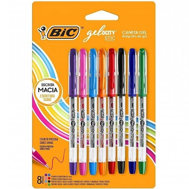 LAPICERAS EN GEL - BIC GELOCITY X 8 COLORES - STIC