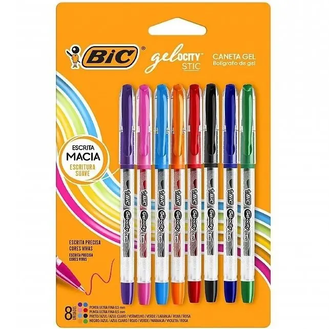 LAPICERAS EN GEL - BIC GELOCITY X 8 COLORES - STIC