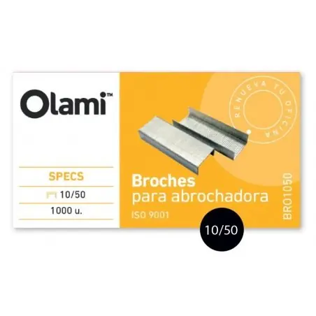 BROCHES PARA ABROCHADORA " OLAMI (ECONOMICO) " 10/50 (NUMERO 10)