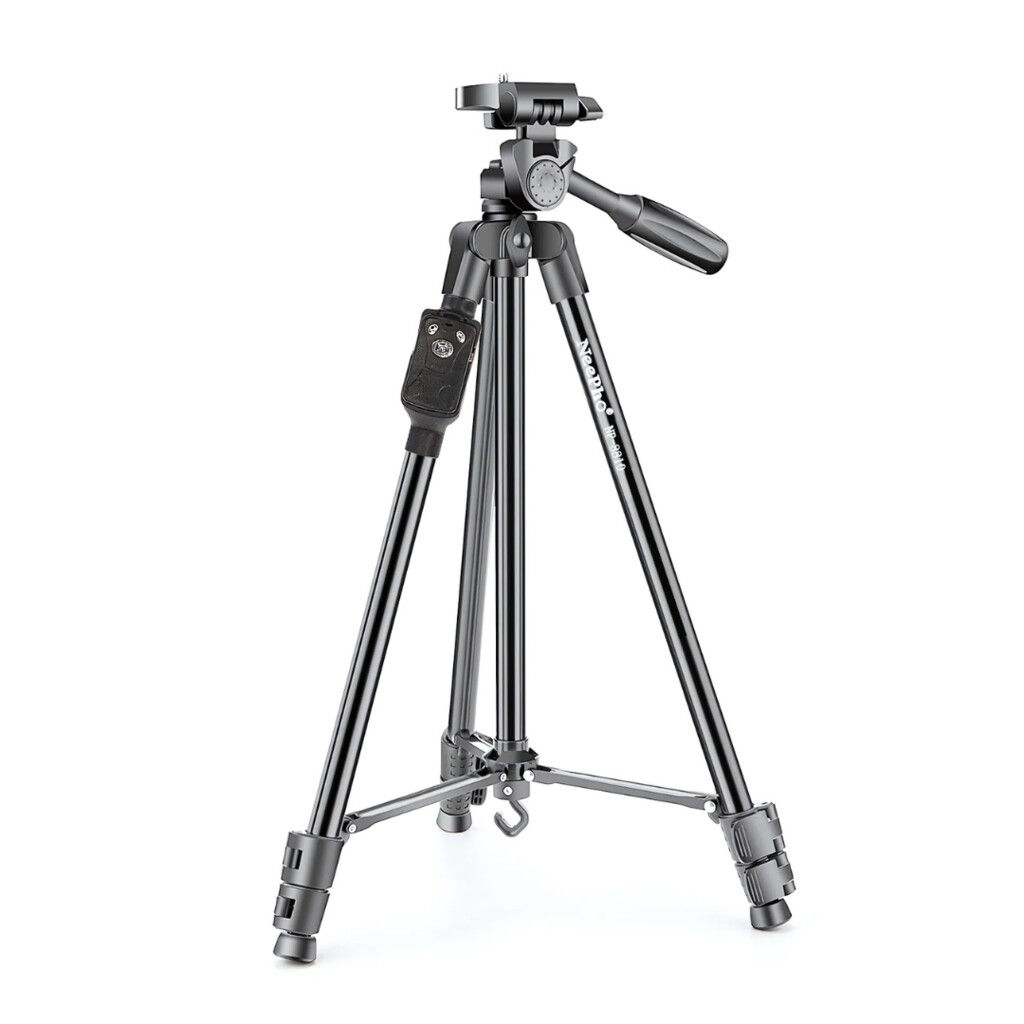 Tripode NEEPHO * 1.5 Metros Altura * REFORZADO Plegable (C/ Control Remoto y Funda) con Cabezal Movil