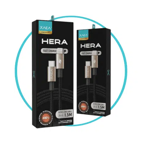 Cable XAEA HERA Tipo " C " a " Ligthning" Carga Ultra Rapida Reforzado (1.5 Mts)