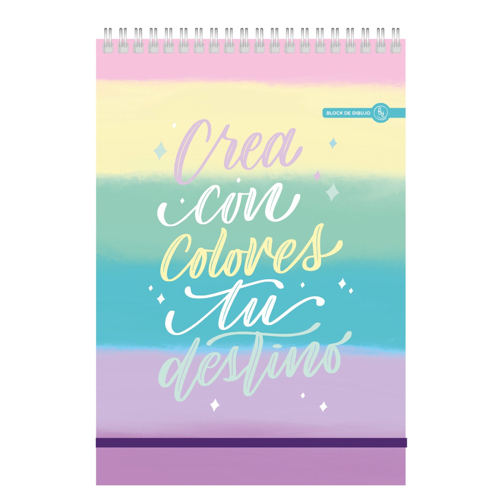BLOCK DE DIBUJO C/ ESPIRAL A4 ” CREA PASTEL ” 120 GR RY DESIGN