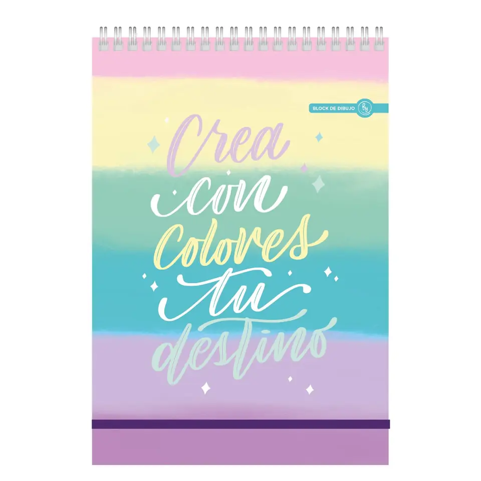 BLOCK DE DIBUJO C/ ESPIRAL A4 ” CREA PASTEL ” 120 GR RY DESIGN