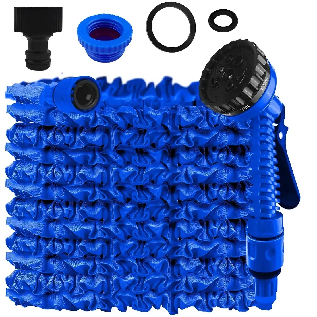 Kit Manguera De Riego Extensible 30 Mts Retractil + Pistola de Riego regulable + Pico rapido