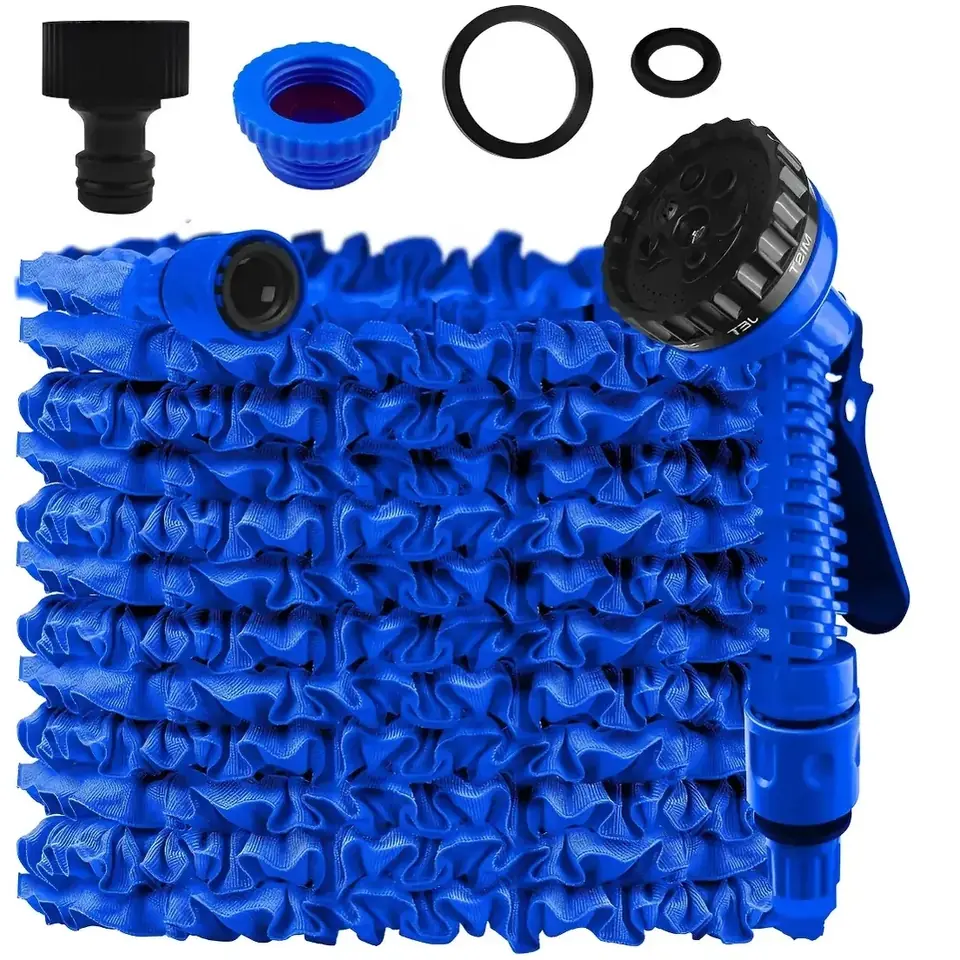 Kit Manguera De Riego Extensible 30 Mts Retractil + Pistola de Riego regulable + Pico rapido