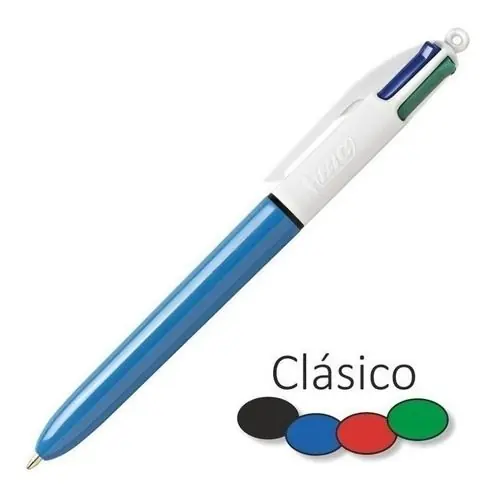 Lapiceras Bic Retractil x 4 Colores (Trazo Medio)