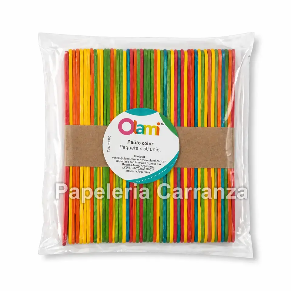 Palitos de Helado OLAMI " COLORES " x 50 unidades