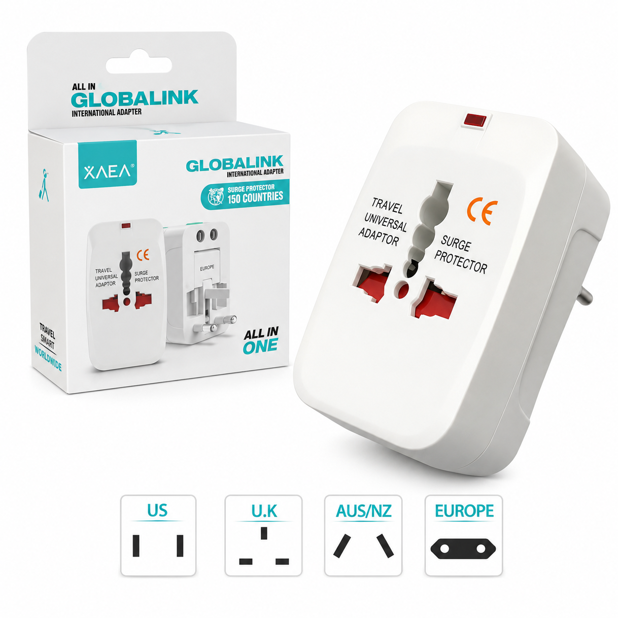 Adaptador XAEA Viajero Internacional Todo en uno 3Amp