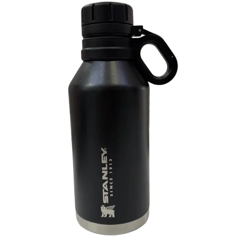 Botellón Viajero Térmico Acero Inoxidable "TRAVEL NEGRO SIMIL STANLEY 1.2 Litros" Doble capa con Manija (Frio / Caliente)