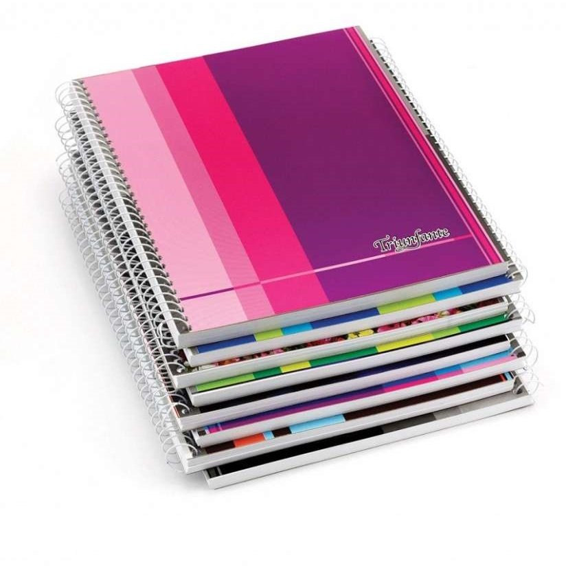 CUADERNOS C/ ESPIRAL 80 hojas - Triunfante Cuadriculados - 14 X 20 EconómicosA5 Tapa Flexible