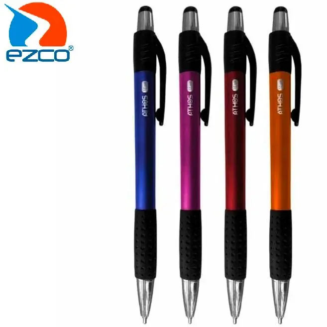 Lapicera Retractil Ezco ATHOS NEGRA (Trazo Medio 1.0 mm)
