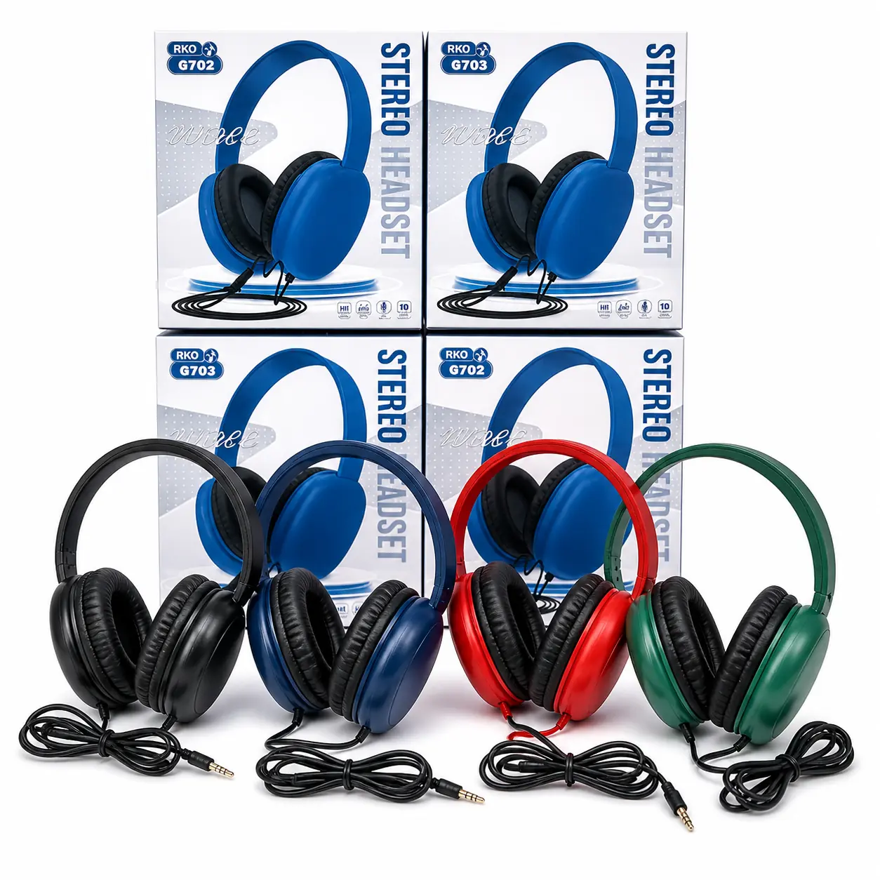 Auriculares RKD 6702 GAMER c/ Microf0no (SALIDA AUXILIAR 3.5MM)