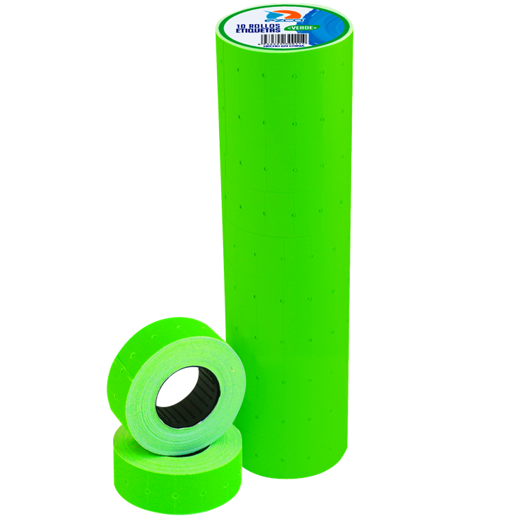 Rollo EZCO - VERDE (x UNIDAD) - para Maquina Etiquetadora de Precios **Extra Grande** Flúor