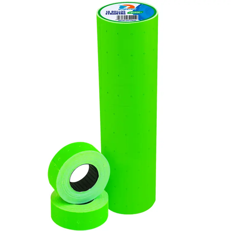 Rollo EZCO - VERDE (x UNIDAD) - para Maquina Etiquetadora de Precios **Extra Grande** Flúor