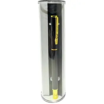 Lapicera Metálica * NEGRA c/ Estuche de Regalo * PREMIUM c/ detalles en Dorado BRW