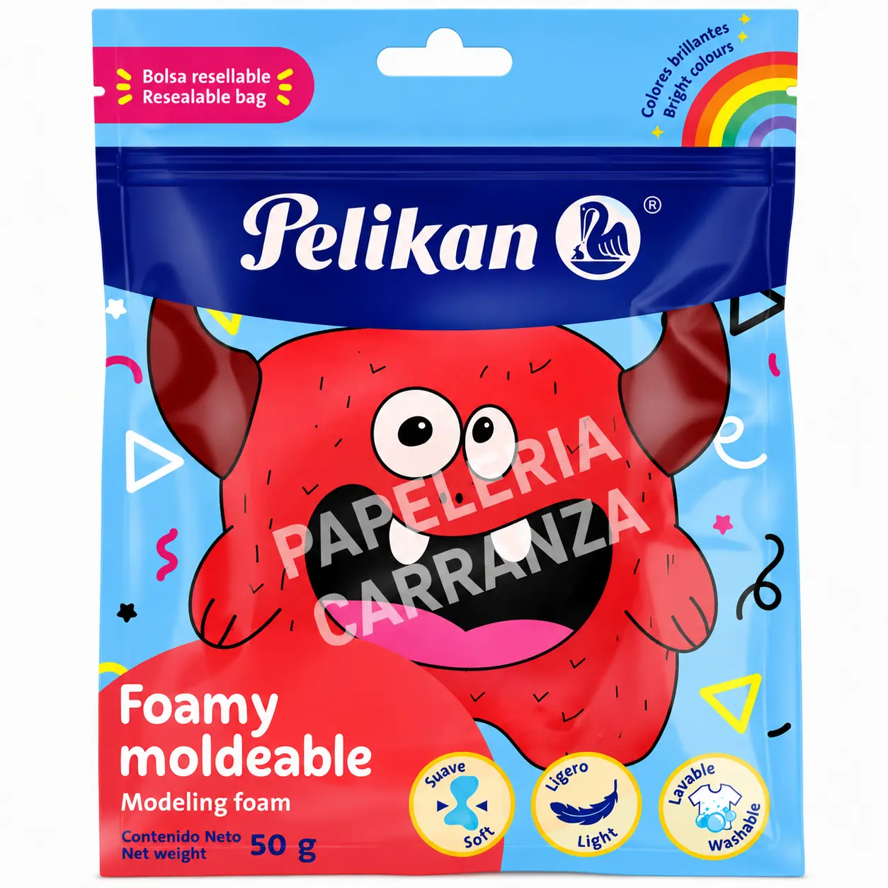 Masas FOAMY MOLDEABLE - ROJO - 50G - Bolsita ZIP Flexible Y Suave