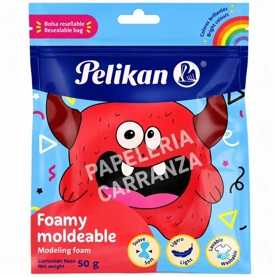 Masas FOAMY MOLDEABLE - ROJO - 50G - Bolsita ZIP Flexible Y Suave