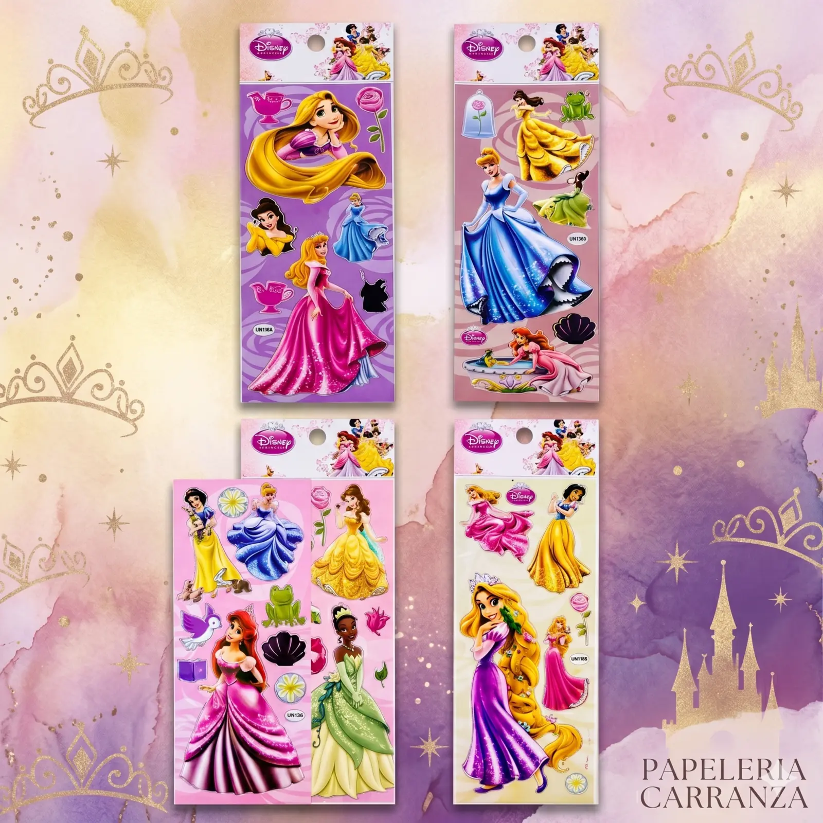 Plancha de Stickers * PRINCESAS DE DISNEY *