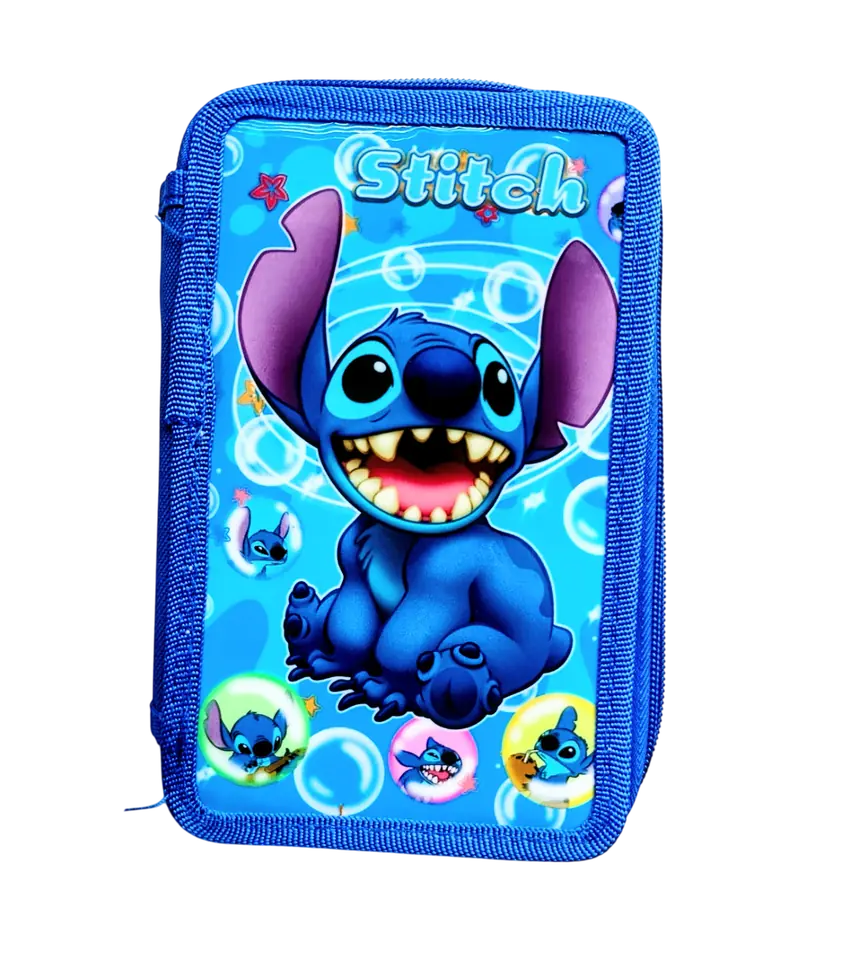 CARTUCHERAS "STITCH" 2 PISOS + UTILES