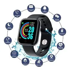 Reloj "Y68 PRO 1.3" " Smart Watch NEGRO