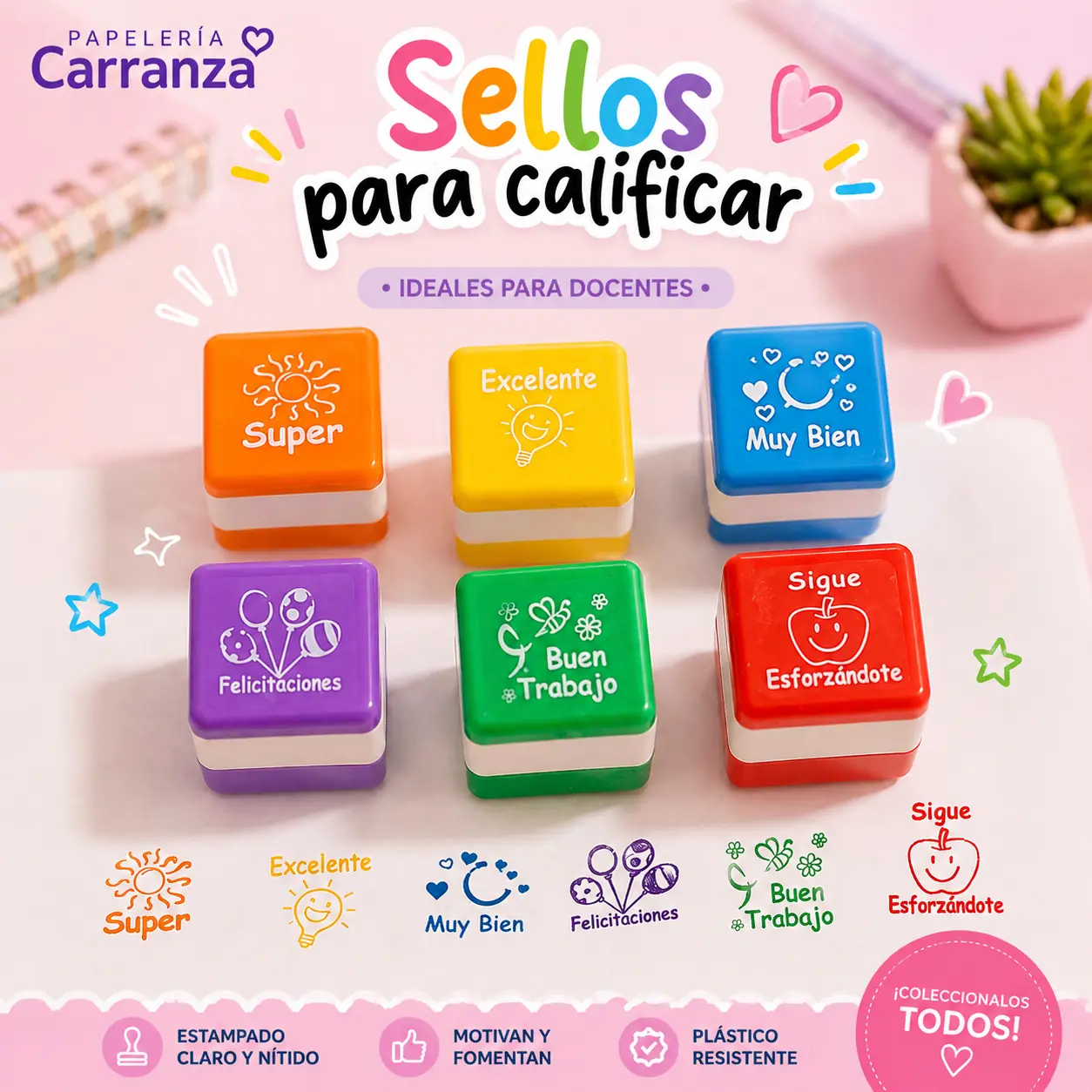 Sellos para Maestras " Calificaciones EN ESPAÑOL" x unidad