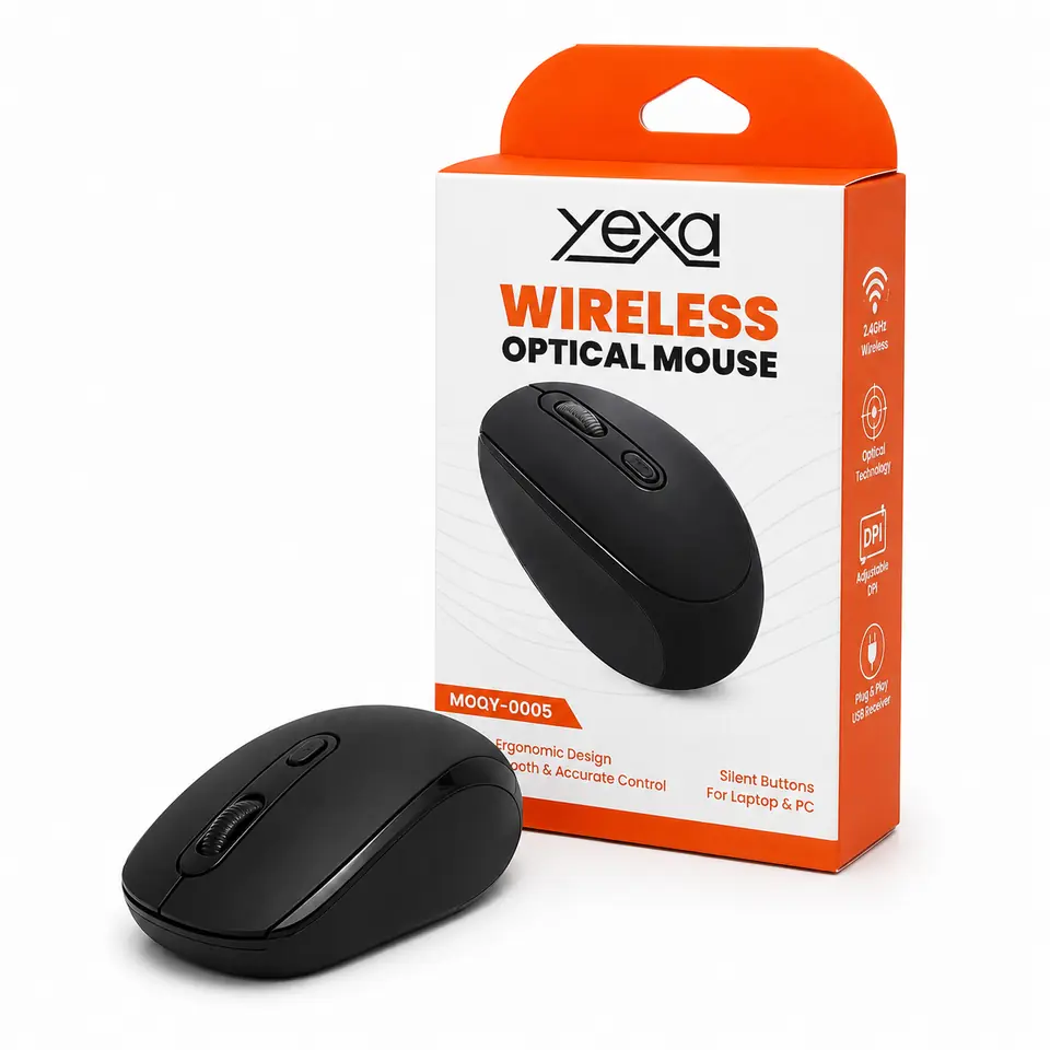MOUSE INALAMBRICO " YEXA NEGRO " Doble Sistema (Receptor USB + Bluetooth)