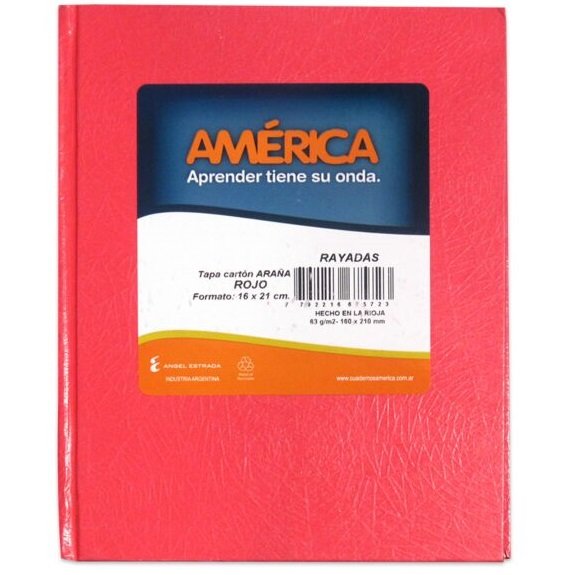 Cuaderno Tapa Dura Forrado Araña // AMERICA 42 HOJAS RAYADO