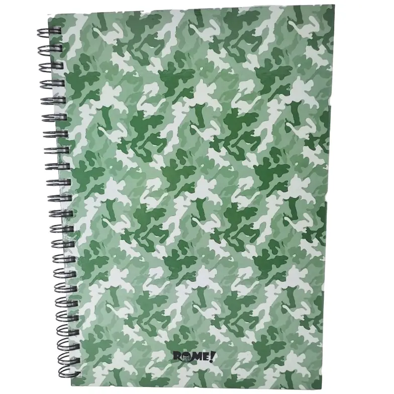CUADERNOS UNIVERSITARIOS C/ ESPIRAL ” Verde Camuflado ” ROME A4 Hojas Rayadas