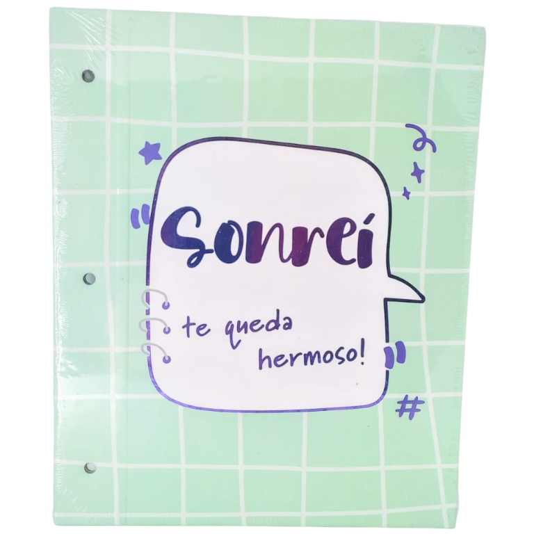 Tapa de Carpeta Escolar N3 " SONREI (PASTEL) "