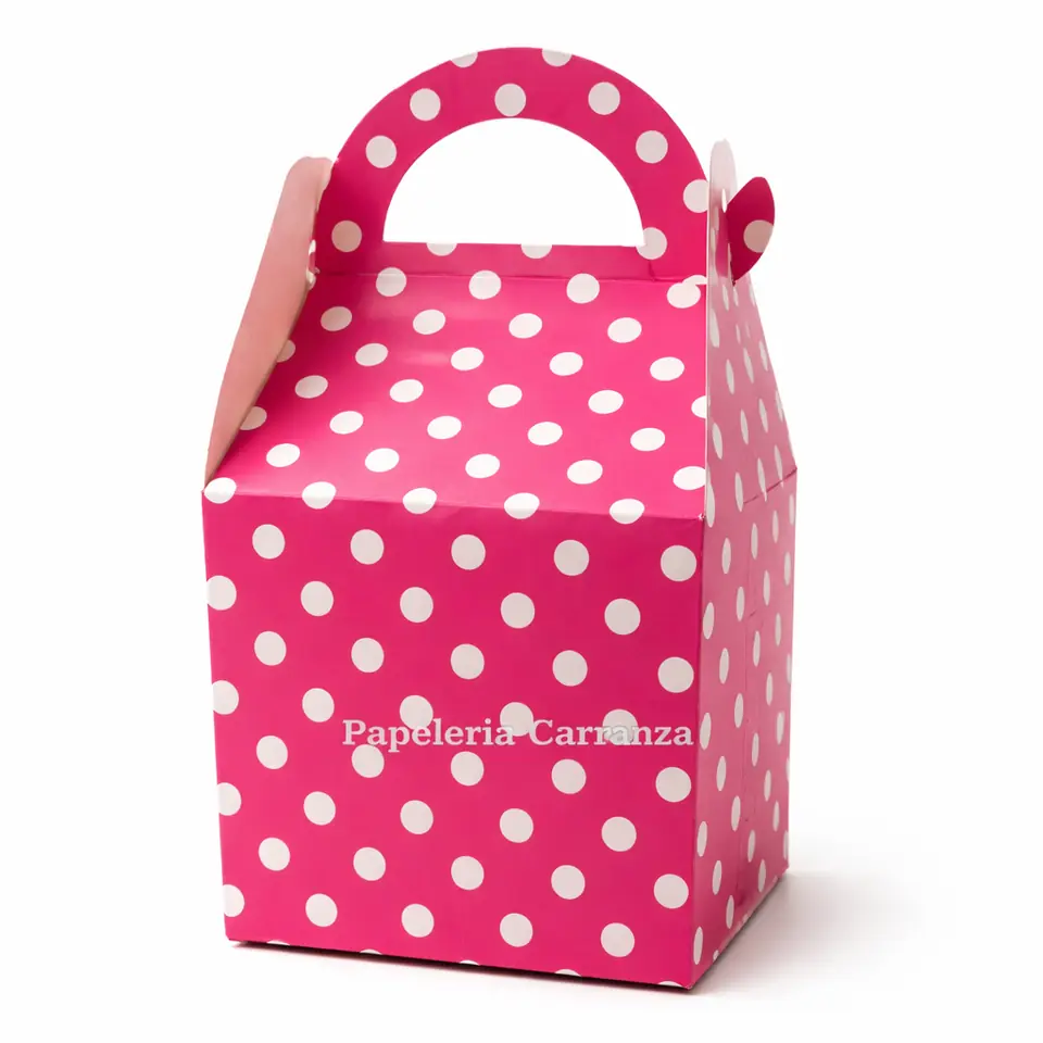 CAJAS DE REGALO " Lunares Rosa " Blíster x 6 unidades (Tamaño 21 x 10)