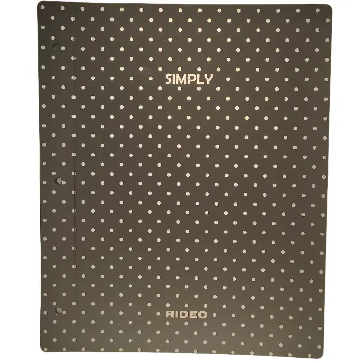 Tapa de Carpeta Escolar N3 " SIMPLY - Lunares Plateados - " (Polipropileno)