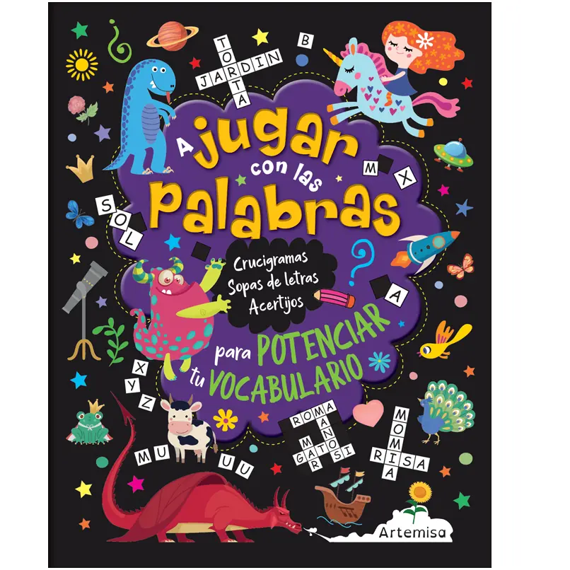 Librito Artemisa " A JUGAR CON LAS PALABRAS " Educativo 28x22 (CRUCIGRAMAS, SOPAS DE LETRAS, ACERTIJOS) Potencia tu vocabulario