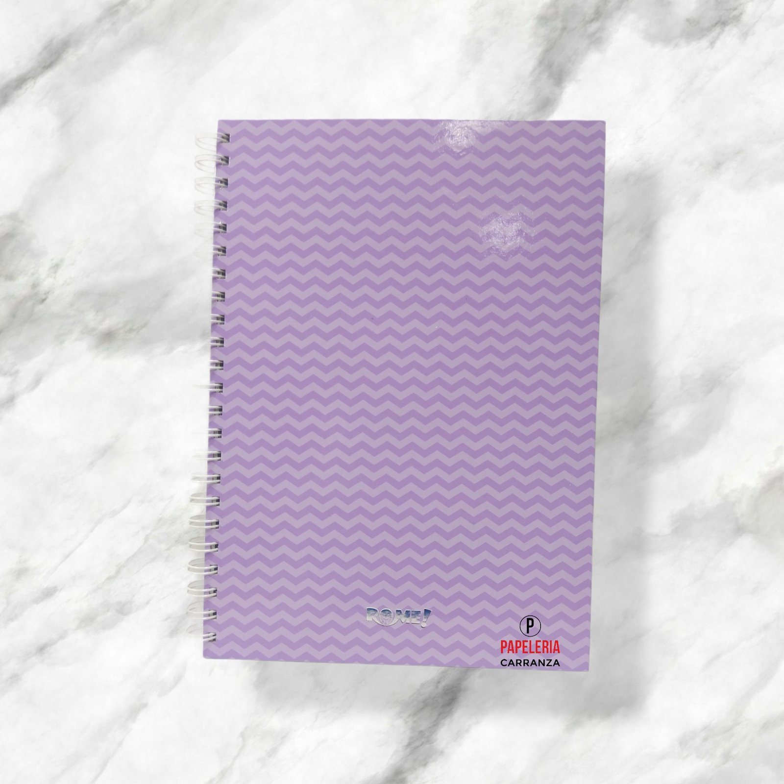 CUADERNOS UNIVERSITARIOS C/ ESPIRAL ” ZIG ZAG LILA PASTEL ” ROME A4 Hojas Punteadas