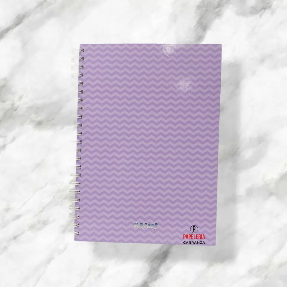 CUADERNOS UNIVERSITARIOS C/ ESPIRAL ” ZIG ZAG LILA PASTEL ” ROME A4 Hojas Punteadas