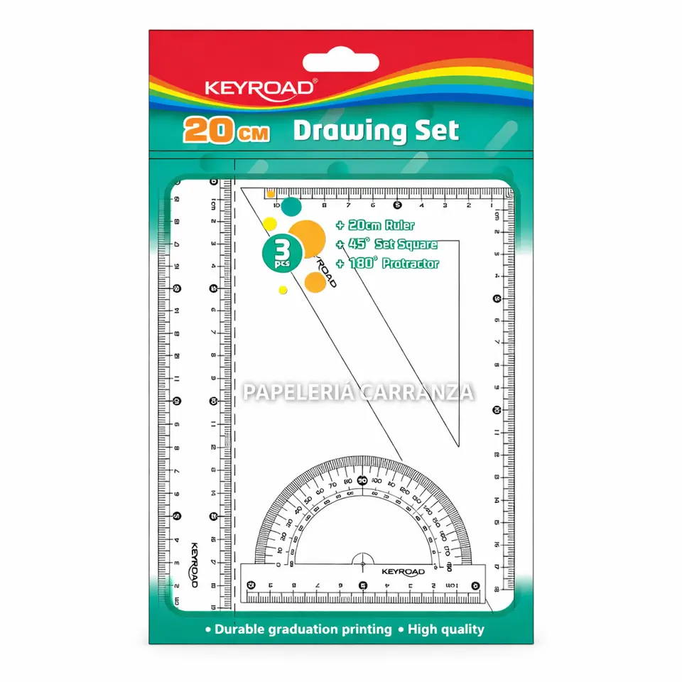Set Geometría Keyroad 20 cm 3 piezas