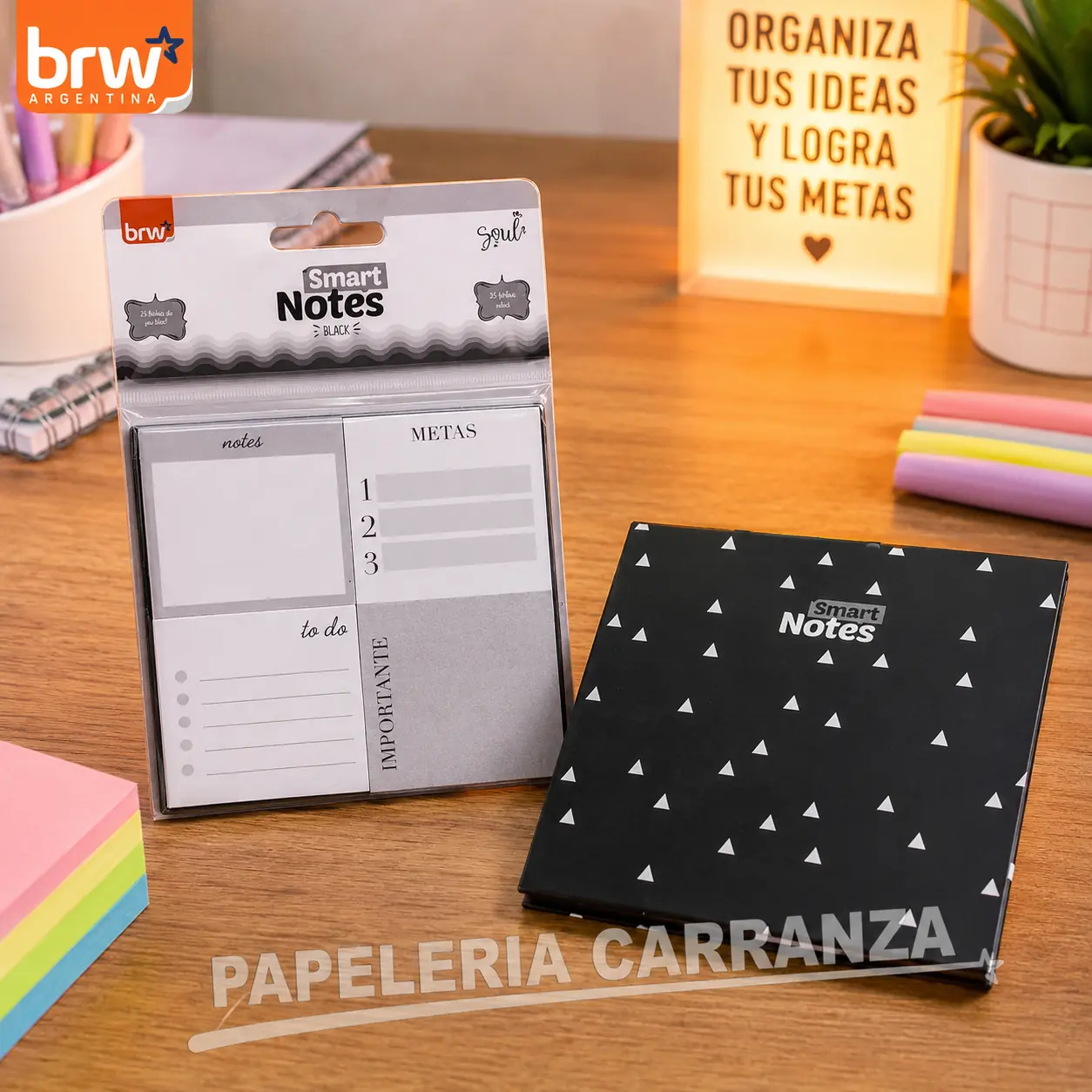 Notas Adhesivas BRW * BLACK Con Tapa * x 4 tacos