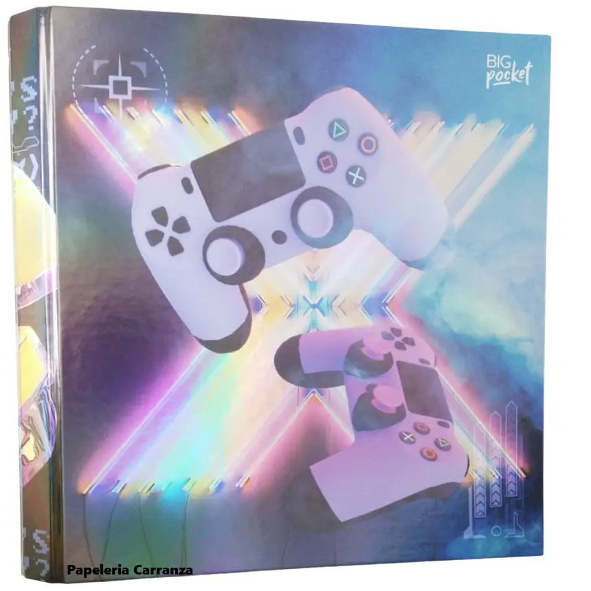 Carpetas 3 anillos PPR " J0ystick Play Holográfico" (Gamer)