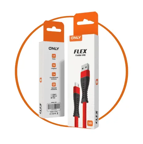 Cable USB V8 REFORZADO * FLEX * - 1 mts Micro Usb