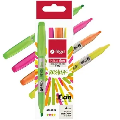 Resaltadores Filgo Flúo x 4 (Neón)