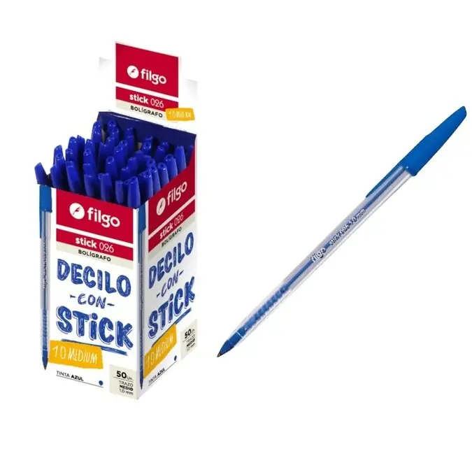 Lapiceras FILGO Stick 1.0 mm CAJA x 50 unidades
