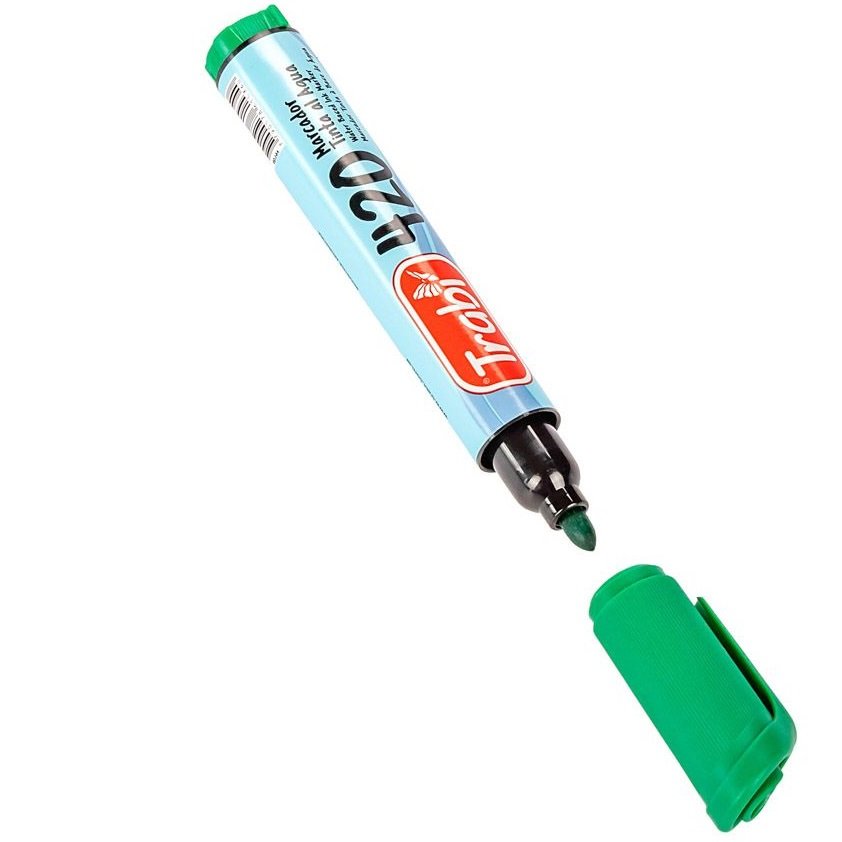 Marcador al Agua - TRABI 420 VERDE Punta Redonda - x UNIDAD
