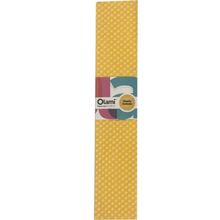 PAPEL CREPE FANTASIA - LUNARES AMARILLO -