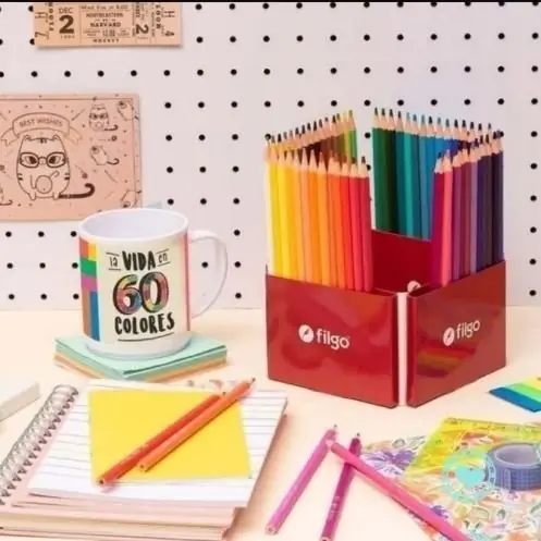 Lapices de colores - Filgo x 60 - Largos Pinto (con Base para Escritorio)