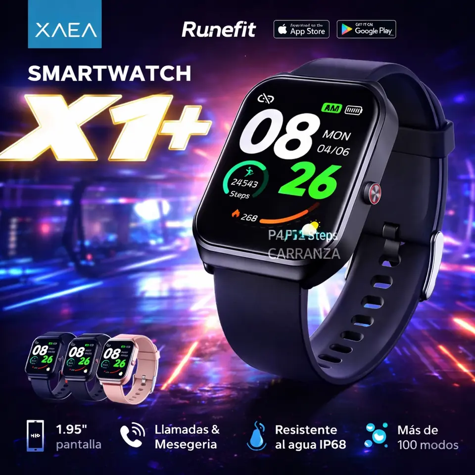 Reloj Smart WATCH "XAEA X1 Plus Negro" Premium Bateria XL