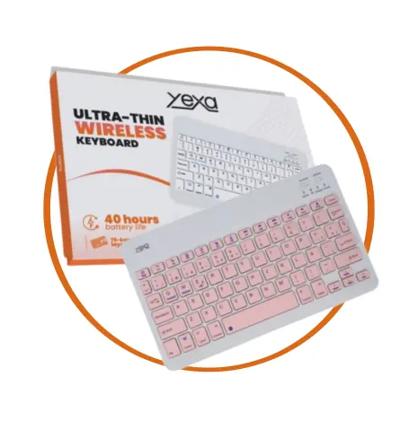 Teclado Mini Inalámbrico YEXA * ROSA * RECARGABLE (Teclado Recargable) Pc Notebook Celular Tablet