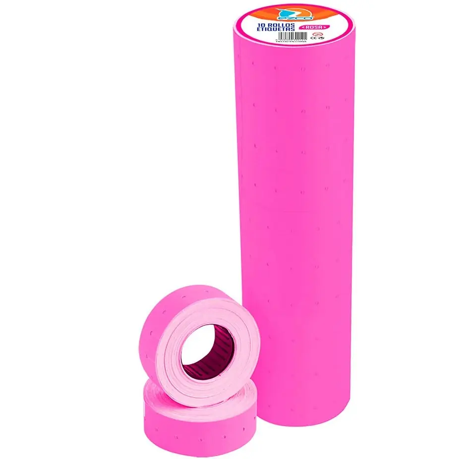 Rollo EZCO - ROSA (x UNIDAD) - para Maquina Etiquetadora de Precios **Extra Grande** Flúor